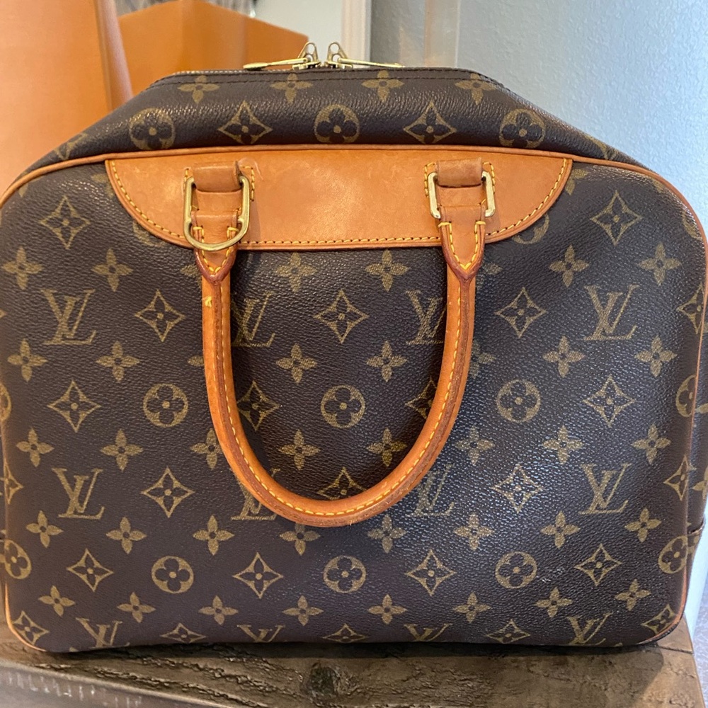 Louis Vuitton Brown Monogram Duffel with Tan Leather Trim - Picture 3 of 11